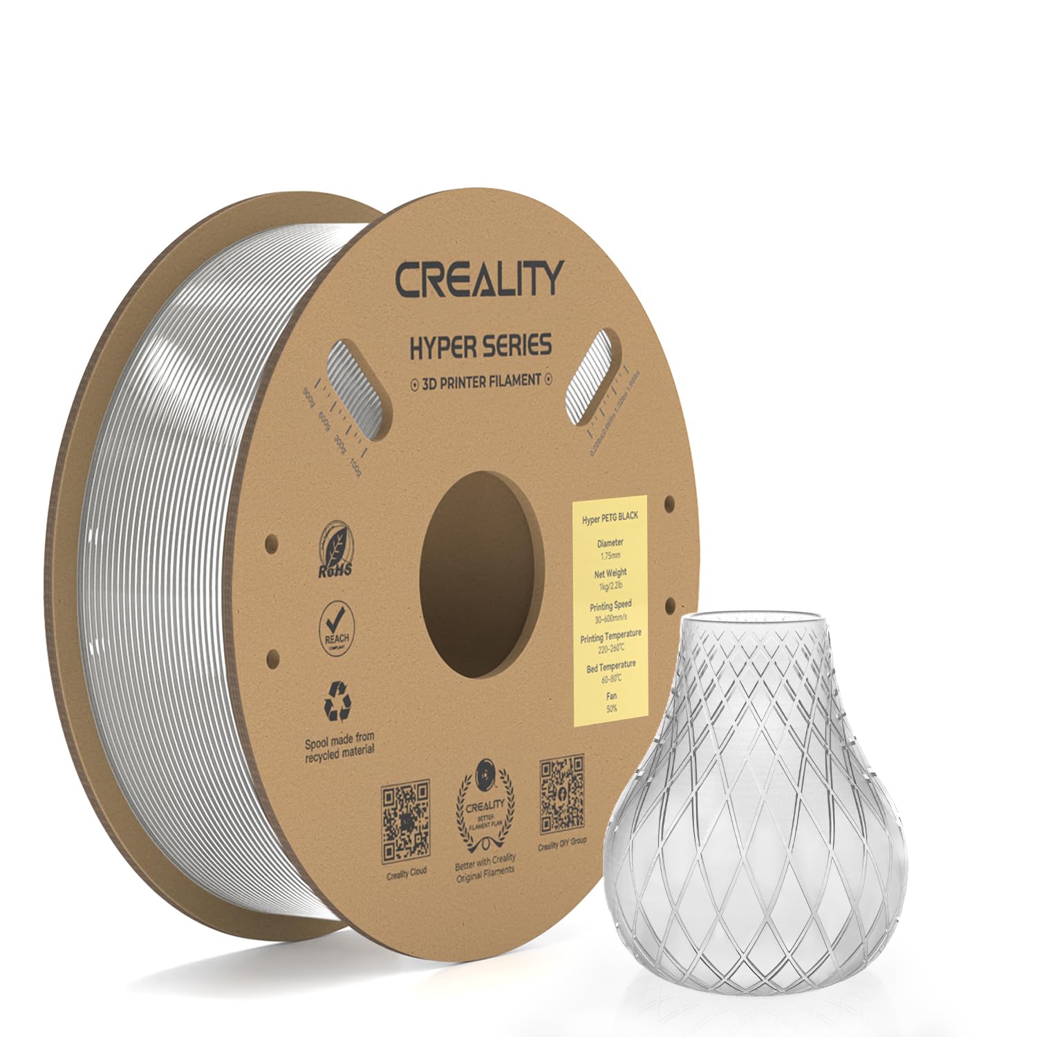 Filament HYPER PETG Transparent 1.75mm - 1kg